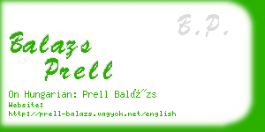 balazs prell business card